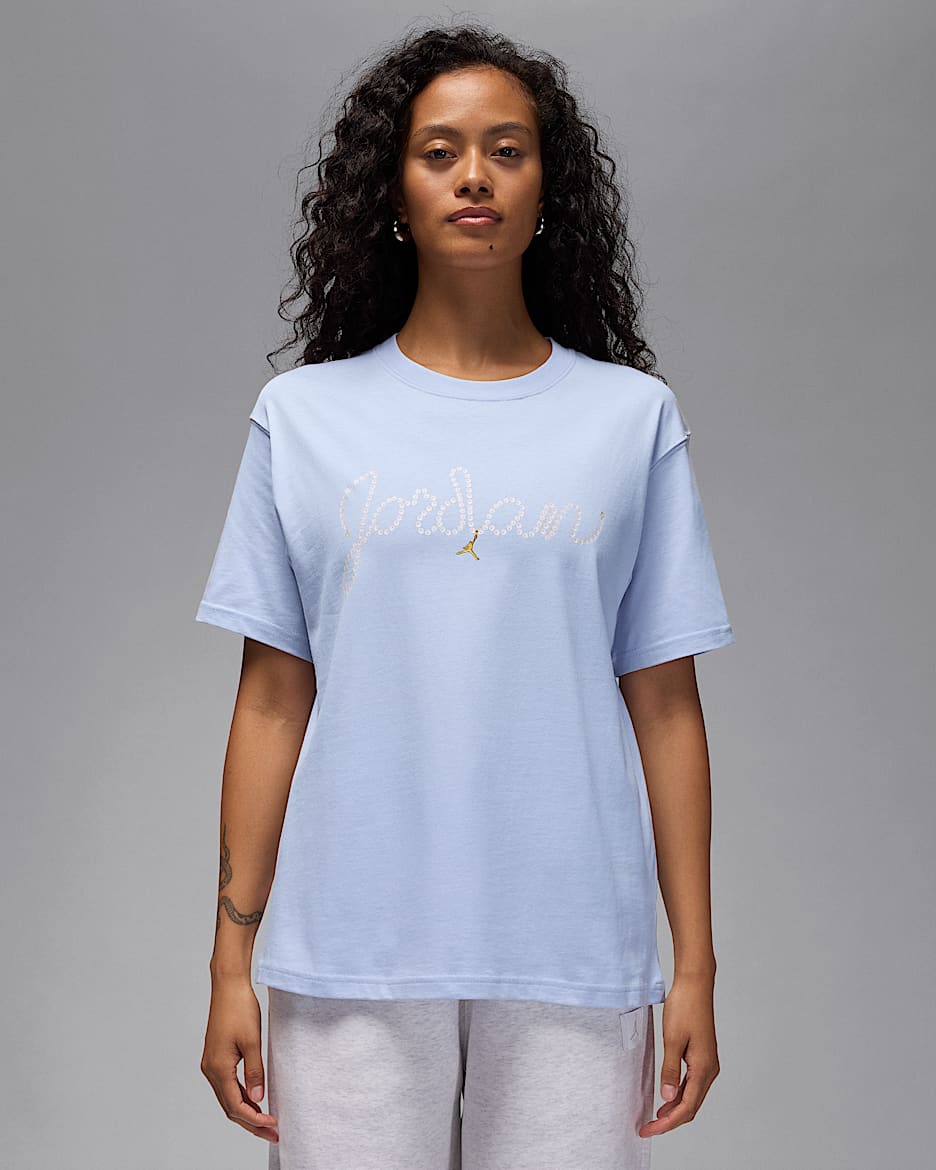 Jordan Brooklyn T-shirt voor dames - Ghost/Wit