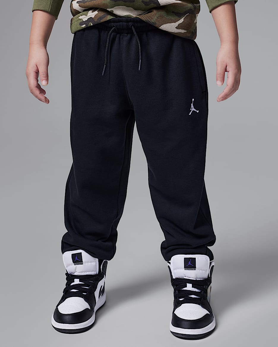 Pants para niños talla pequeña Jordan MJ Brooklyn French Terry Essentials - Negro