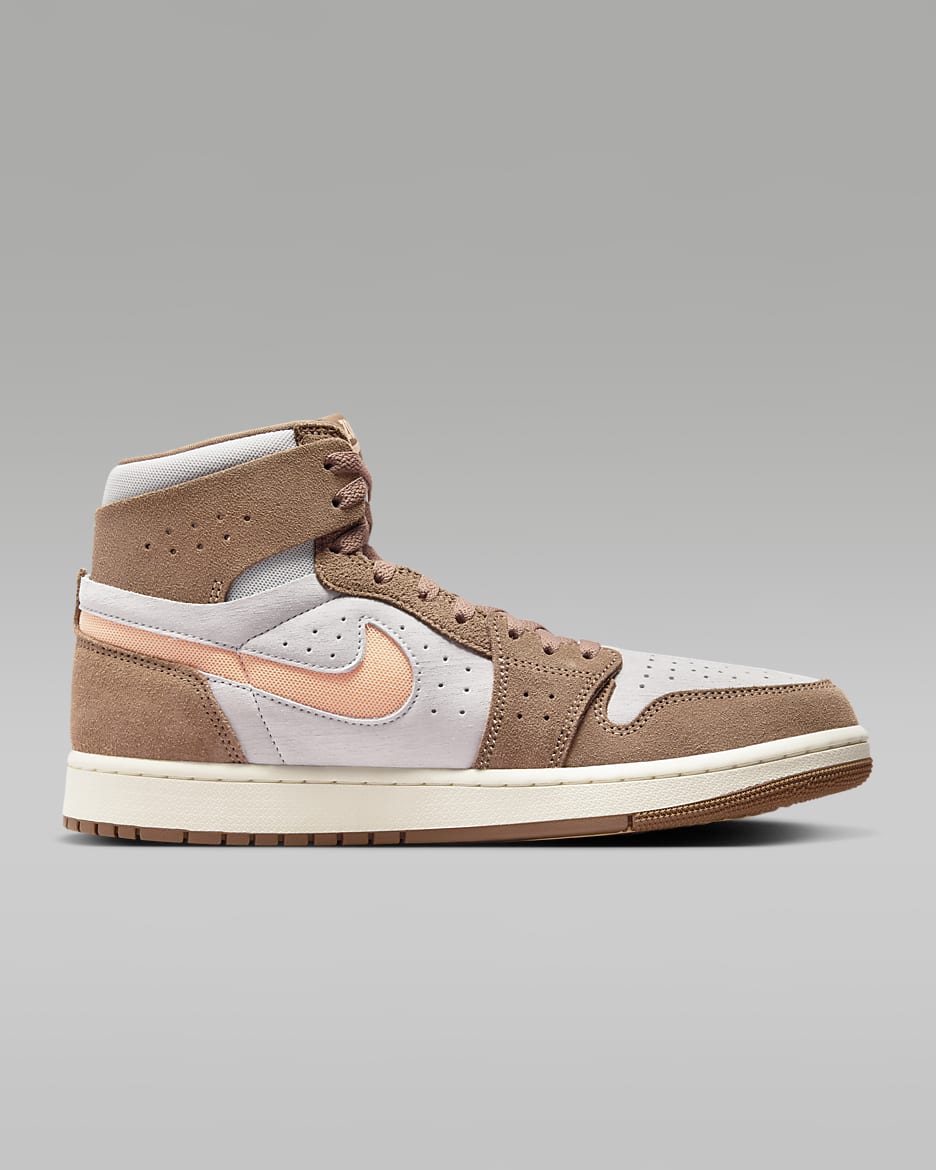 Air Jordan 1 Zoom CMFT 2 Men's Shoes - Archaeo Brown/Neutral Grey/Sail/Orange Chalk