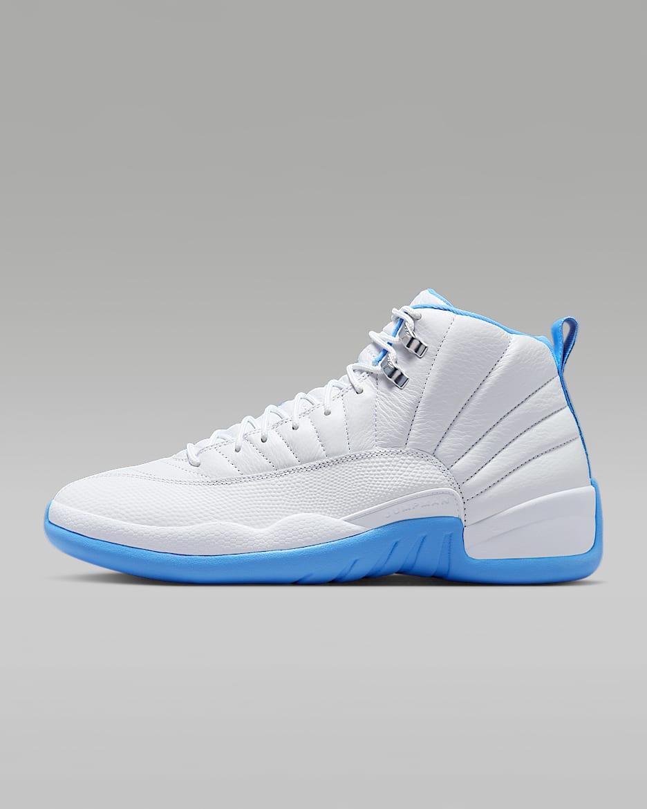 Tenis para hombre Air Jordan 12 Retro "White and University Blue" - Blanco/Plata metalizado/Azul universitario