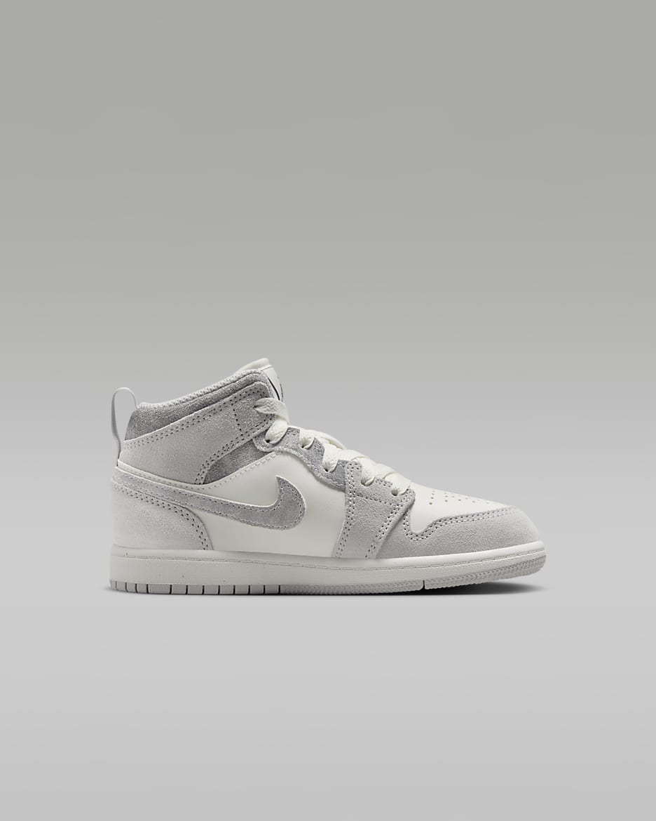 Jordan 1 Mid SE Little Kids' Shoes - Neutral Grey/Sail/Smoke Grey