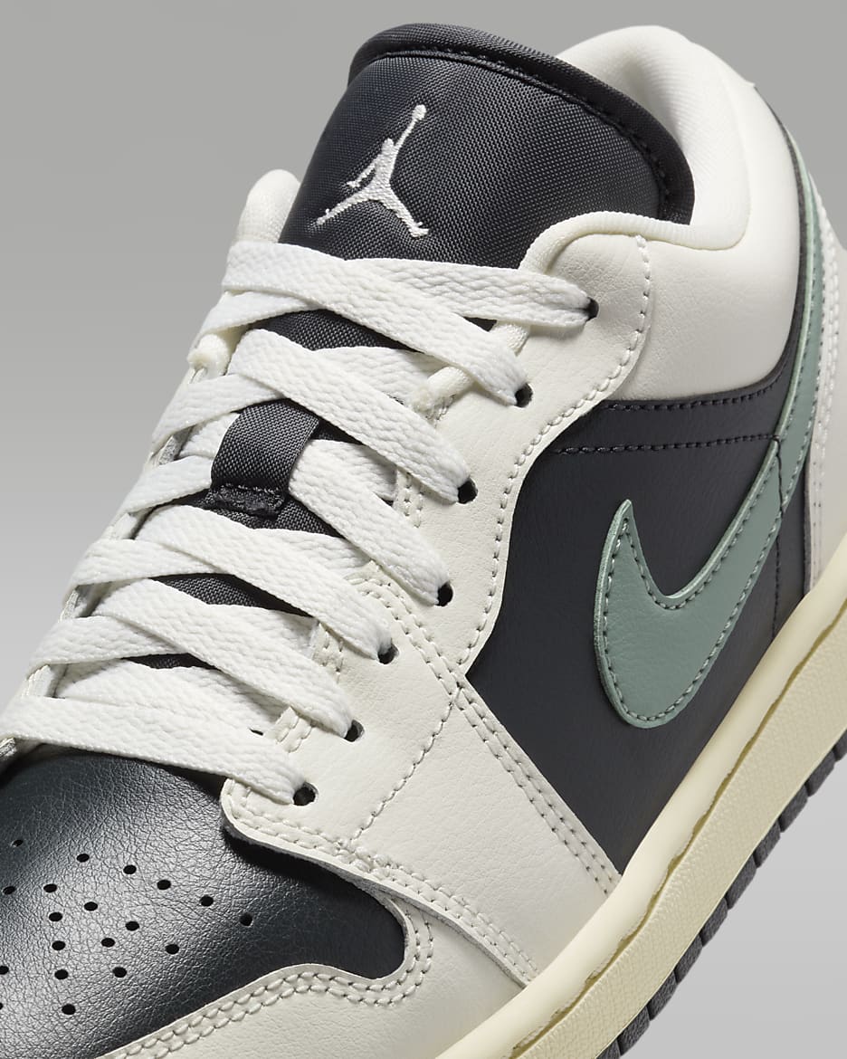 Air Jordan 1 Low Women's Shoes - Anthracite/Sail/Legend Sand/Jade Smoke