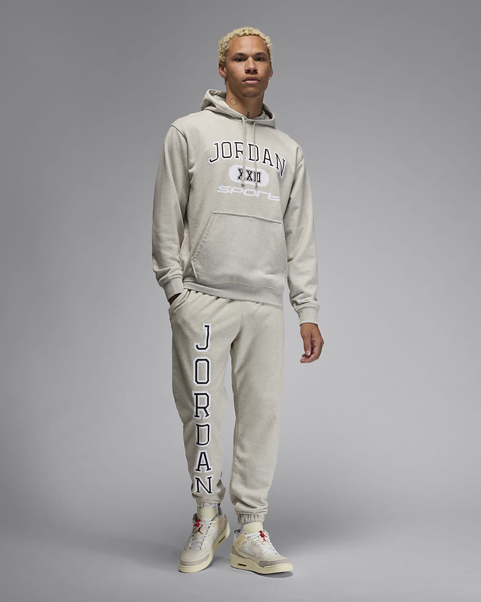 Jordan Sport Crossover Men's Dri-FIT Pullover Hoodie - Grey Heather/White