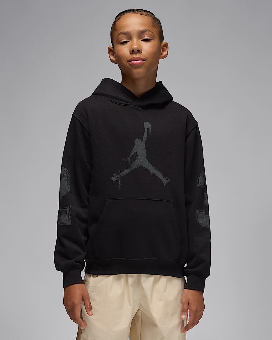 Jordan MVP Big Kids' Jumpman Fleece Pullover Hoodie - Black