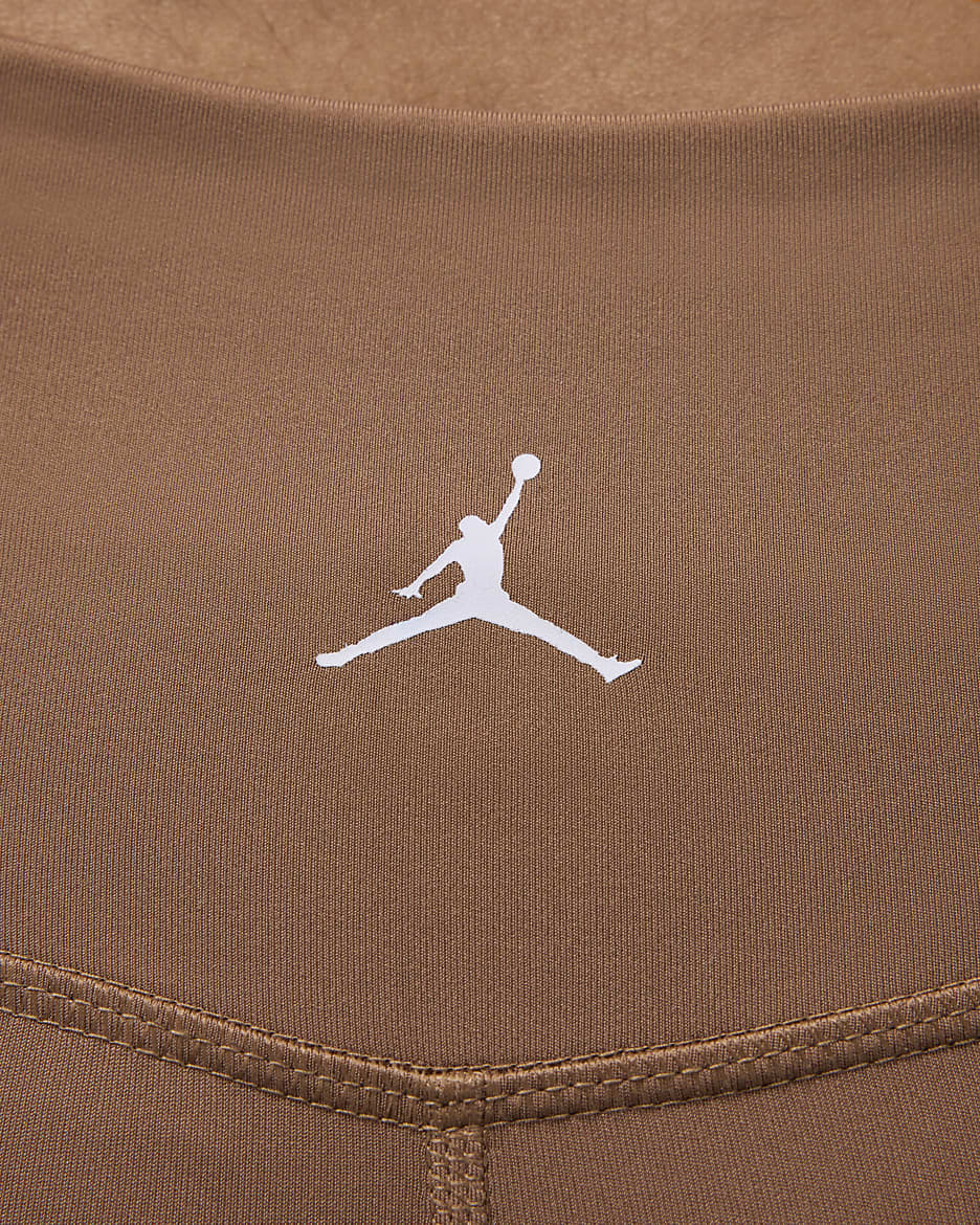 Γυναικείο ψηλόμεσο σορτς ποδηλασίας Jordan Sport 18 cm - Archaeo Brown/Λευκό