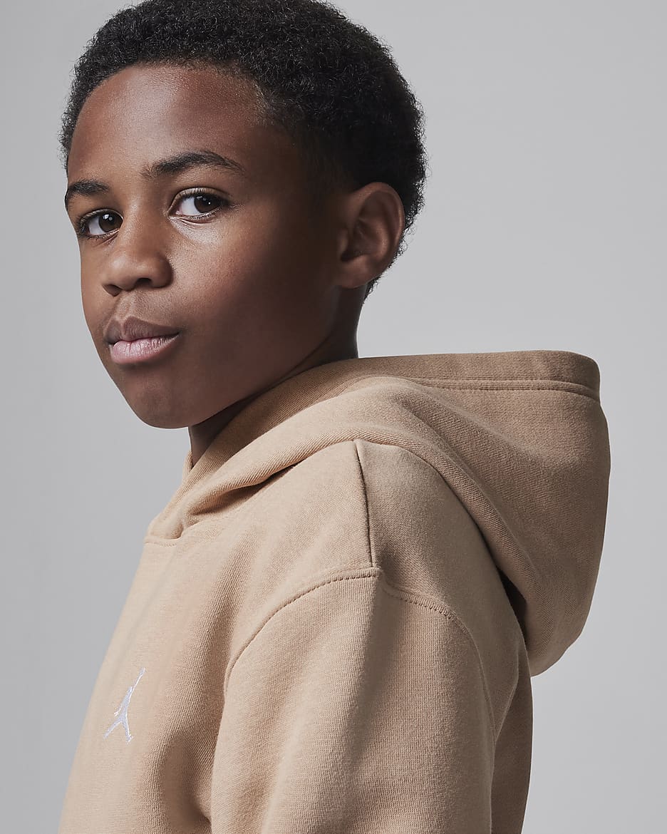 Jordan MJ Brooklyn Big Kids' Fleece Pullover Hoodie - Hemp