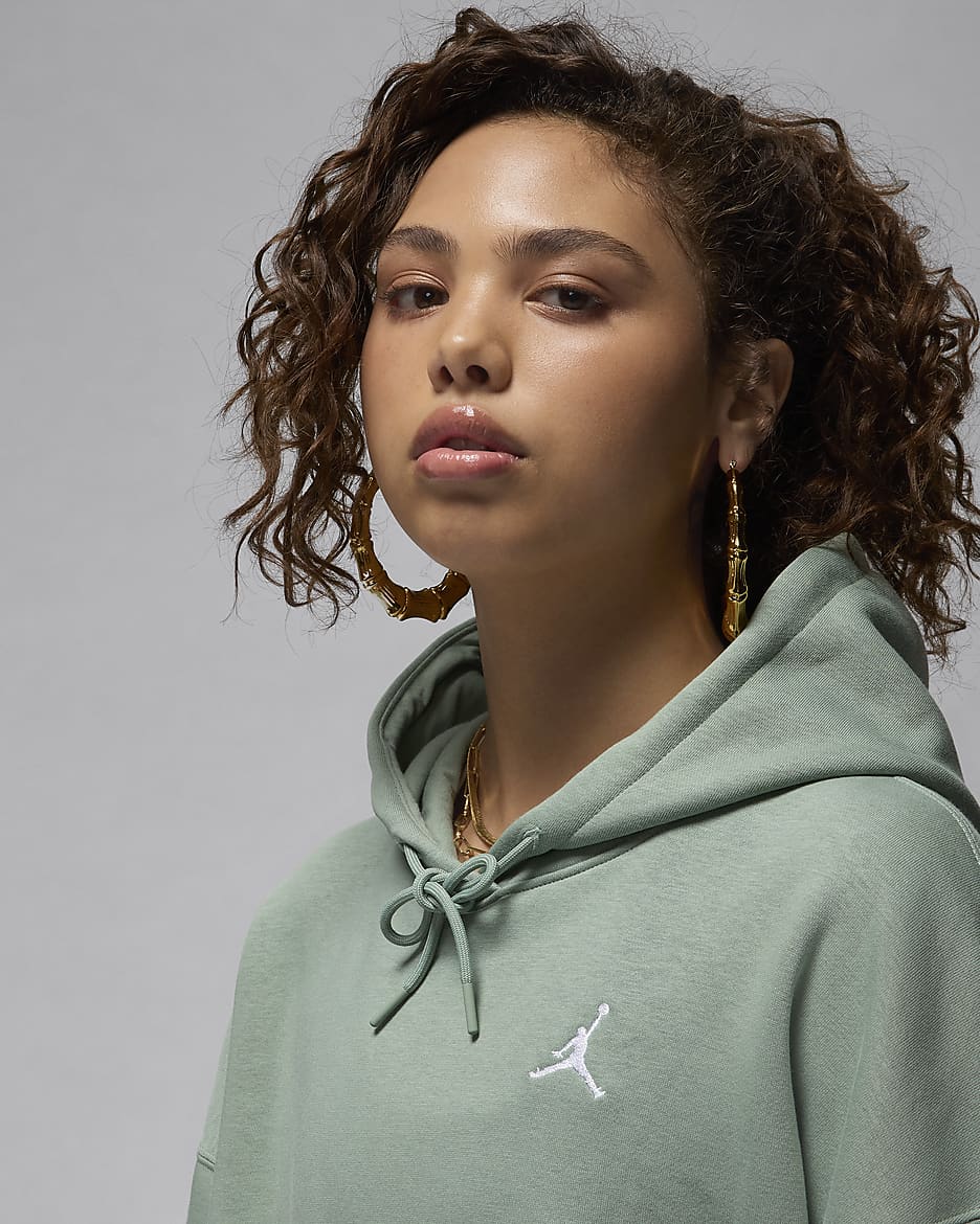 Jordan Brooklyn Fleece hoodie voor dames - Jade Smoke/Wit