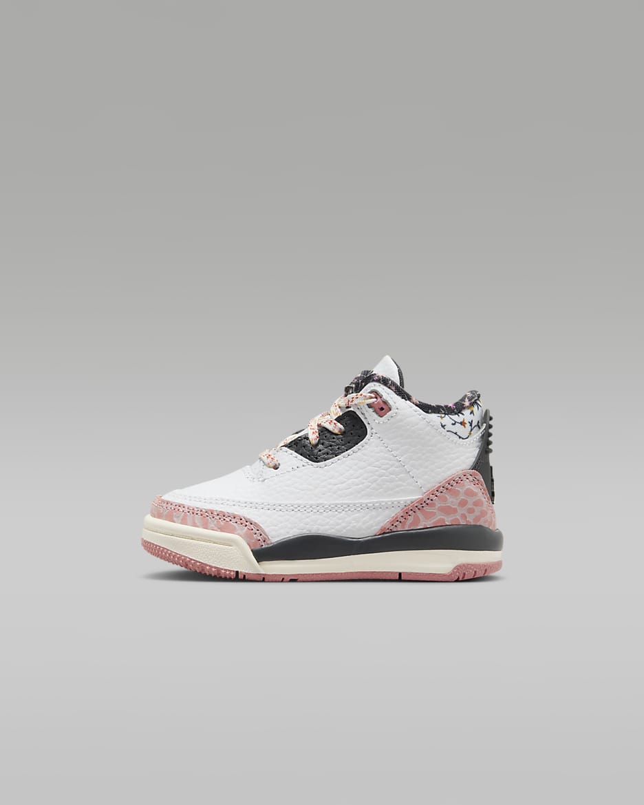 Jordan 3 Retro "Ivory" Baby/Toddler Shoes - White/Red Stardust/Sail/Anthracite