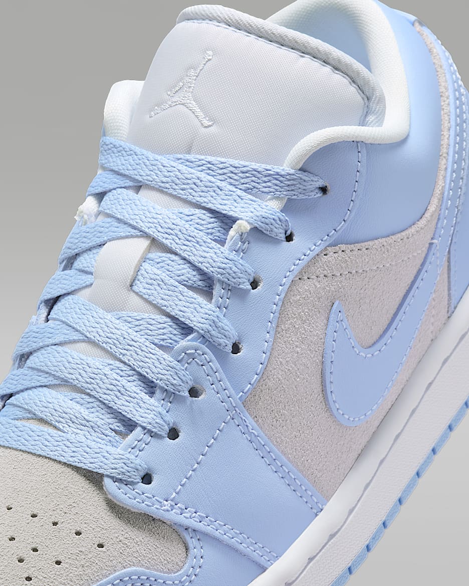 Air Jordan 1 Low Women's Shoes - Football Grey/White/Aluminium