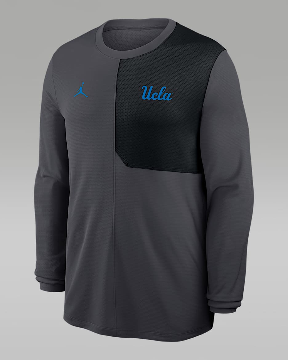 UCLA Sideline Coach Men's Jordan Brand Dri-FIT College Long-Sleeve Top - Anthracite