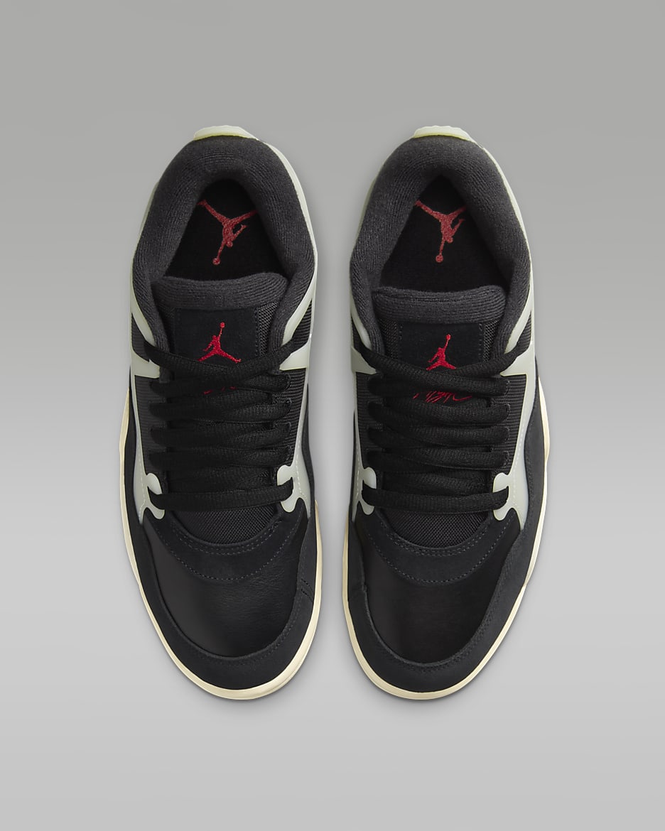 Air Jordan 4 RM Men's Shoes - Black/Sail/Coconut Milk/Gym Red