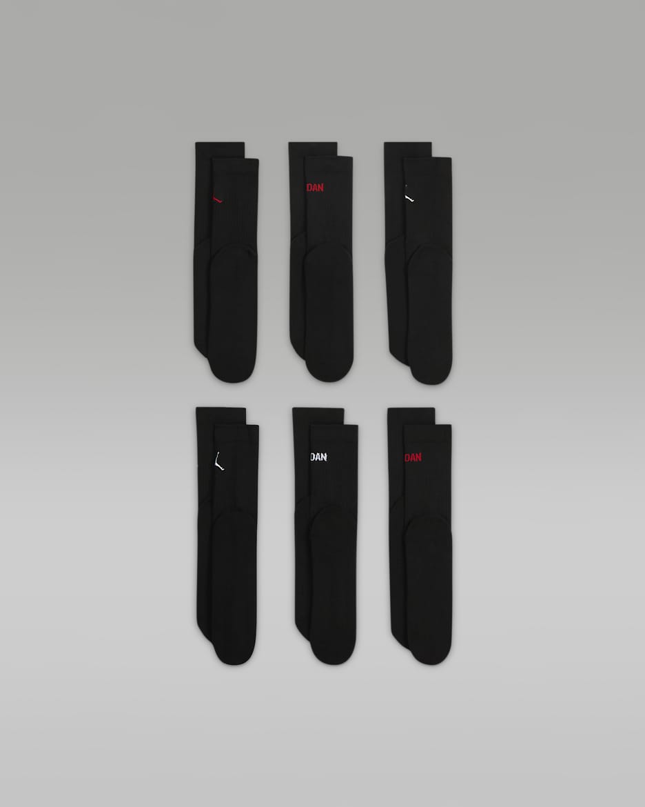 Jordan Legend Big Kids' Crew Socks (6 Pairs) - Black