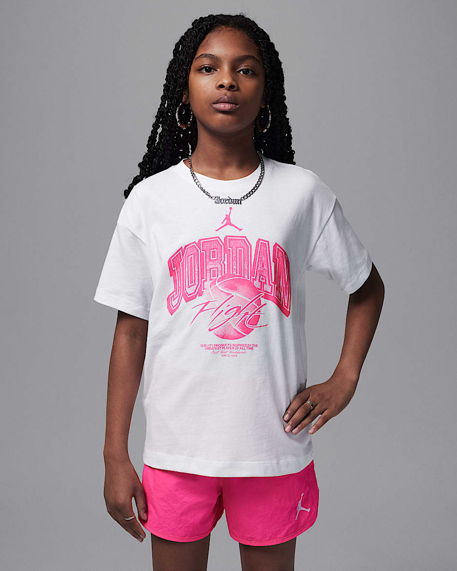 Jordan Big Kids' Flight Team T-Shirt - White