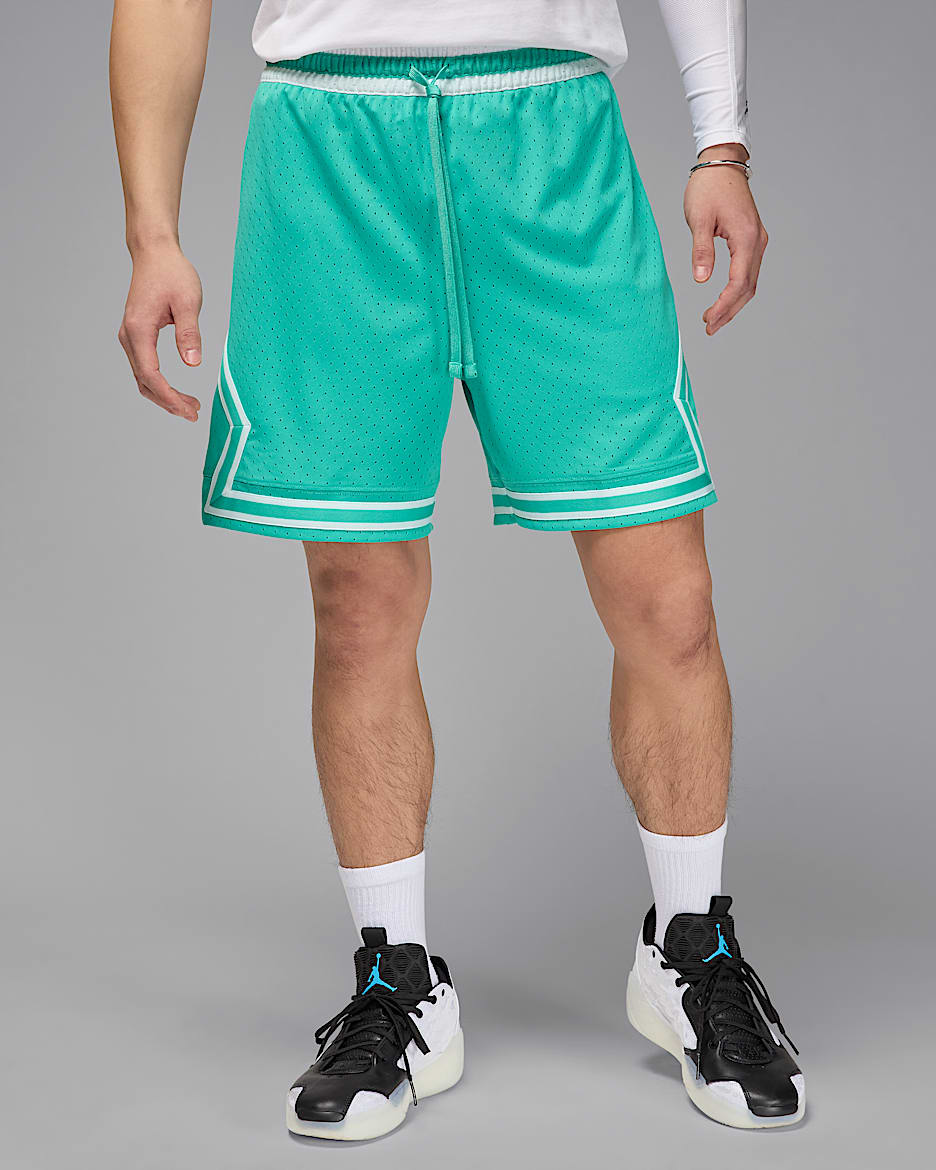 Jordan Sport Men's Dri-FIT Mesh Diamond Shorts - Washed Teal/White/White