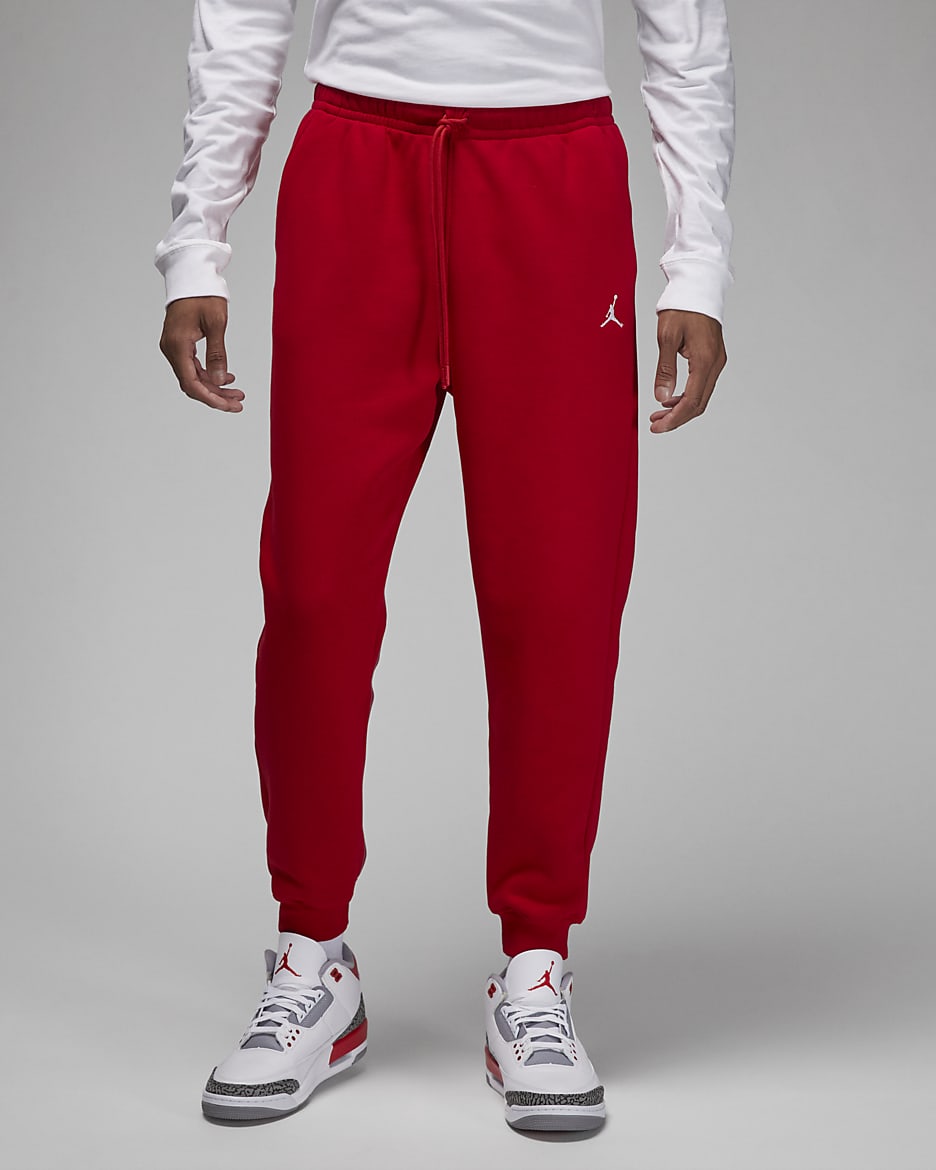 Jordan Brooklyn Fleece Men's Tracksuit Bottoms - Gym Red/White