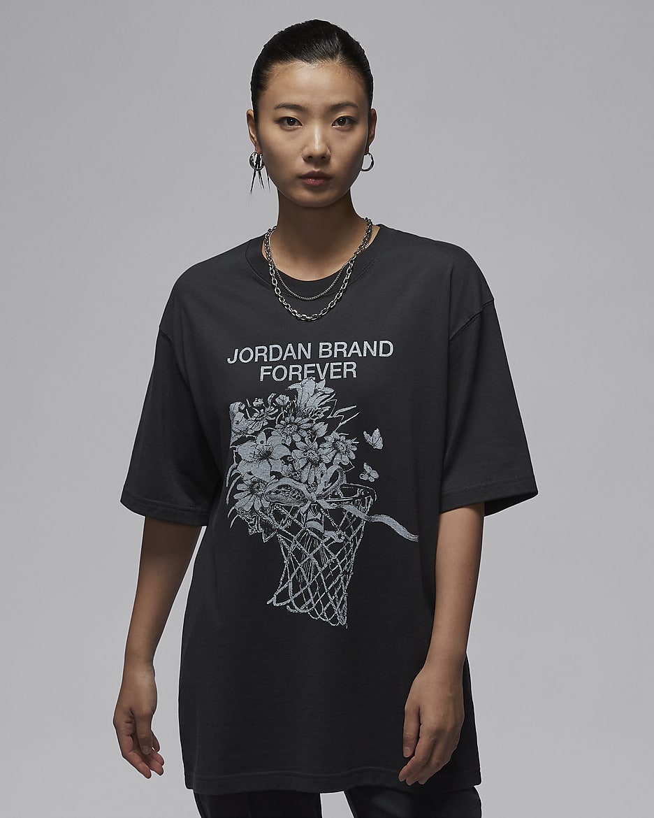 Jordan Women's Oversized Graphic T-Shirt - Off Noir