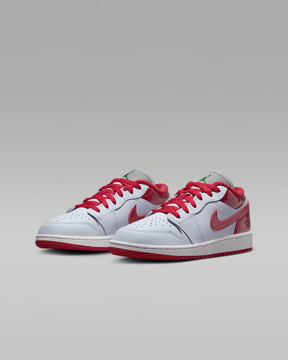 Air Jordan 1 Low SE Big Kids' Shoes - Football Grey/Pine Green/White/University Red