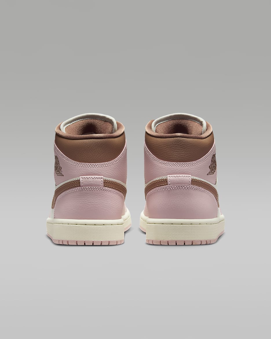 Air Jordan 1 Mid Women's Shoes - Pink Oxford/Sail/Archaeo Brown