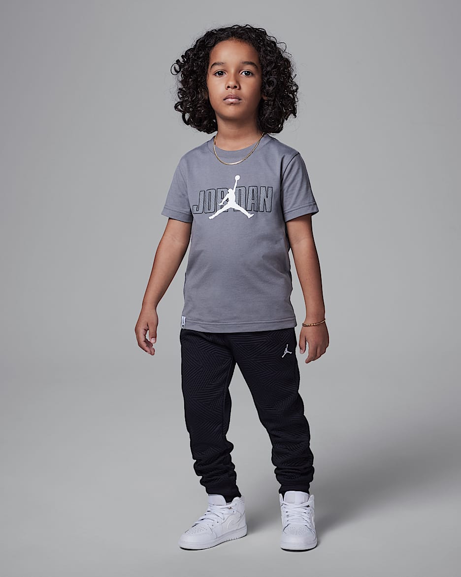 Conjunto de 2 piezas de pants para niños talla pequeña Jordan Sneaker School - Negro