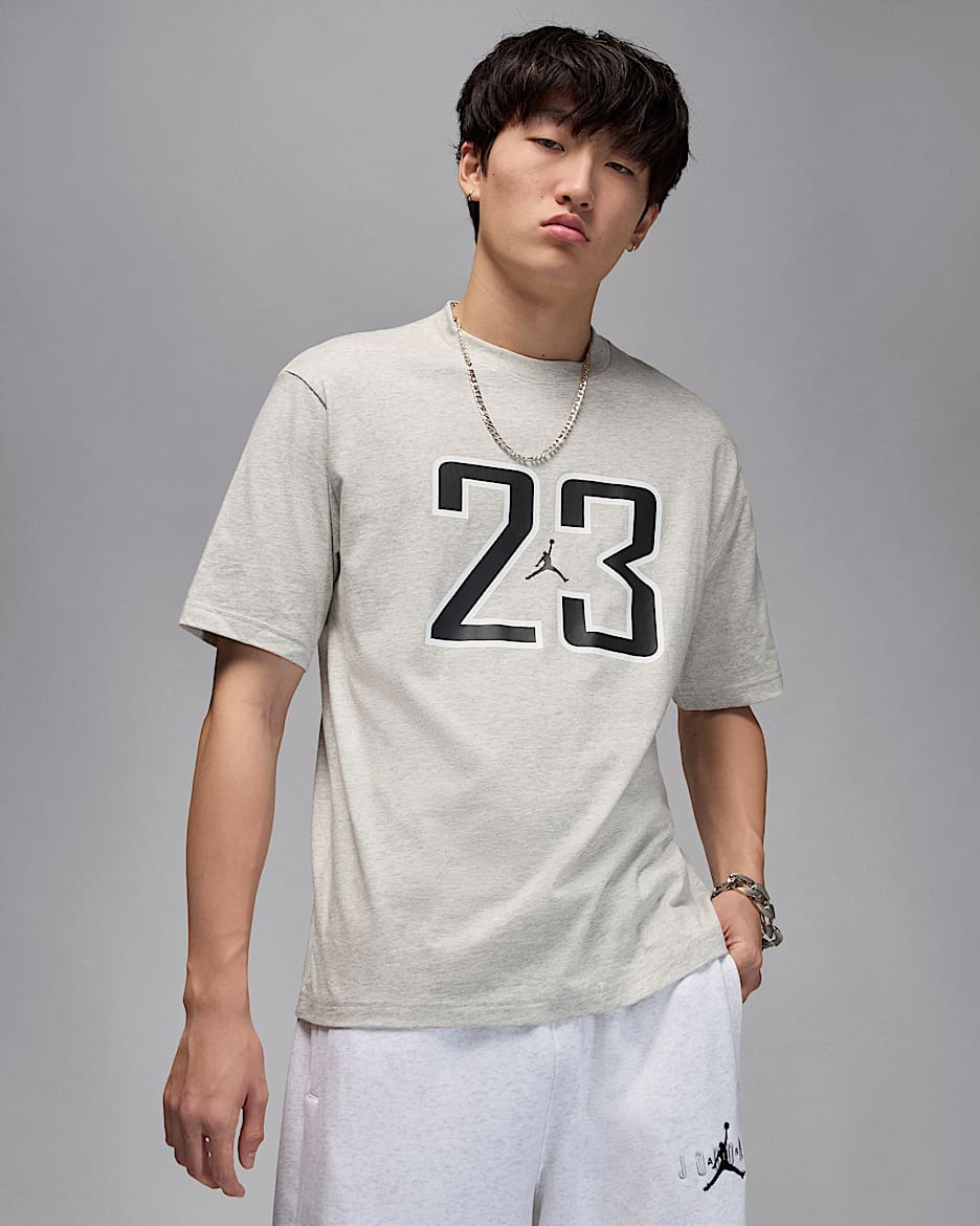 Jordan Brooklyn Men's T-Shirt - Grey Heather/Black/Black