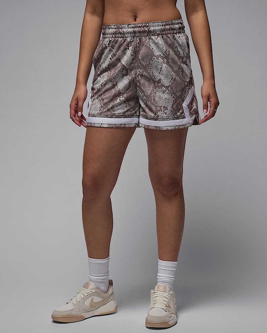 Shorts Diamond stampati 10 cm Jordan Sport – Donna - Enigma Stone/Bianco