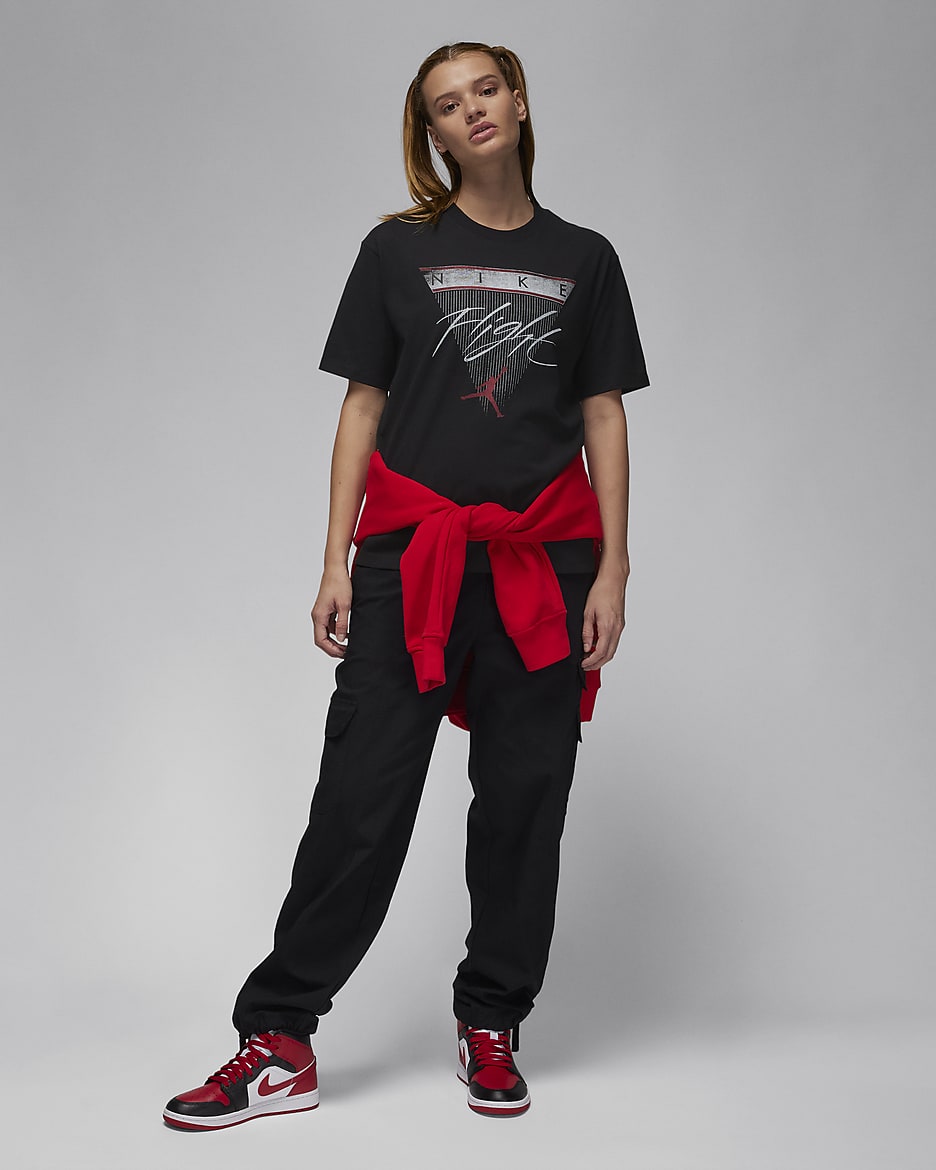 Jordan Flight Heritage Women's Graphic T-Shirt - Black/Gym Red