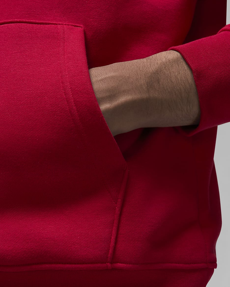 Jordan Brooklyn Fleece Men's Pullover Hoodie - Gym Red/White