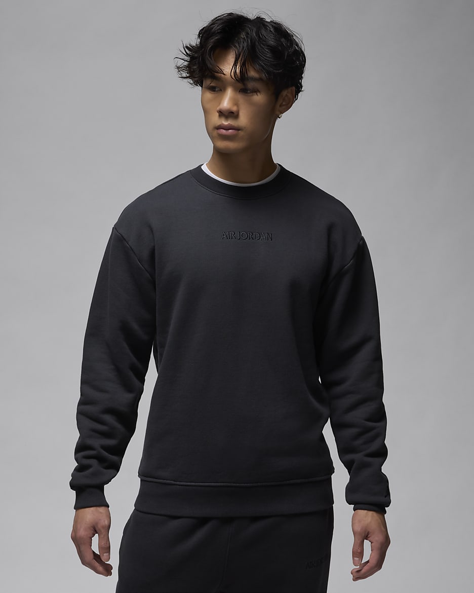 Air Jordan Wordmark Men's Fleece Crewneck Sweatshirt - Off Noir