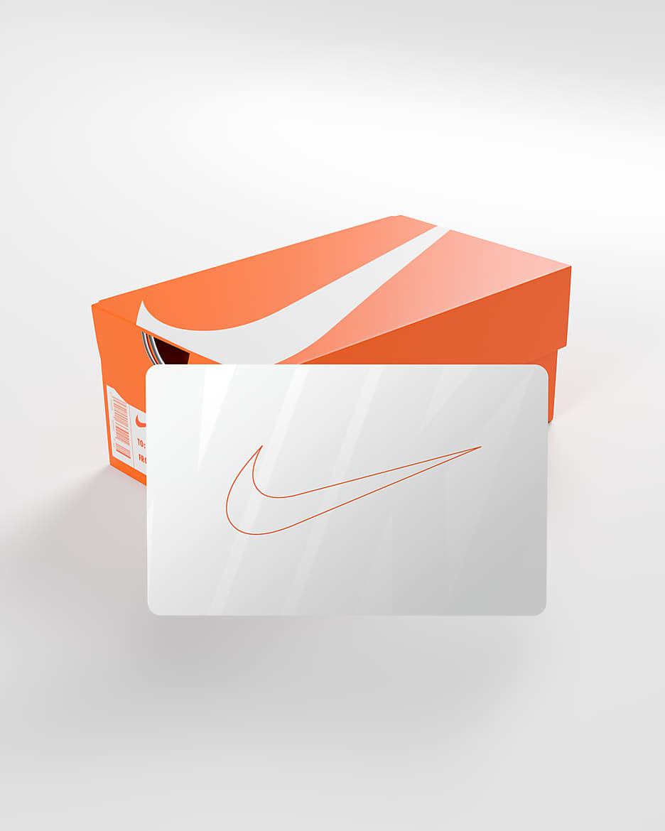 La tarjeta de regalo Nike se envía por correo en una minicaja de tenis Nike - Blanco