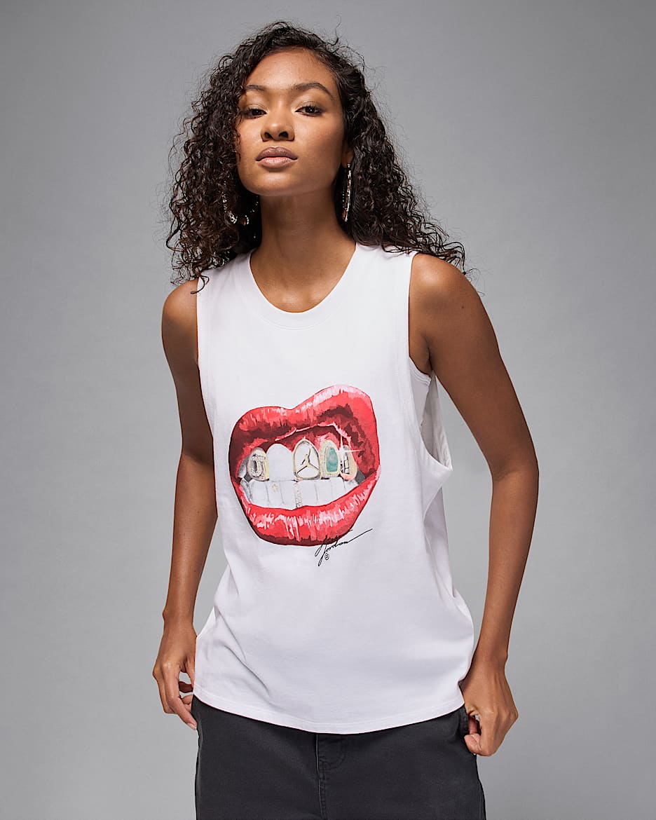 Jordan Flight Women's Sleeveless Graphic T-Shirt - White/Black
