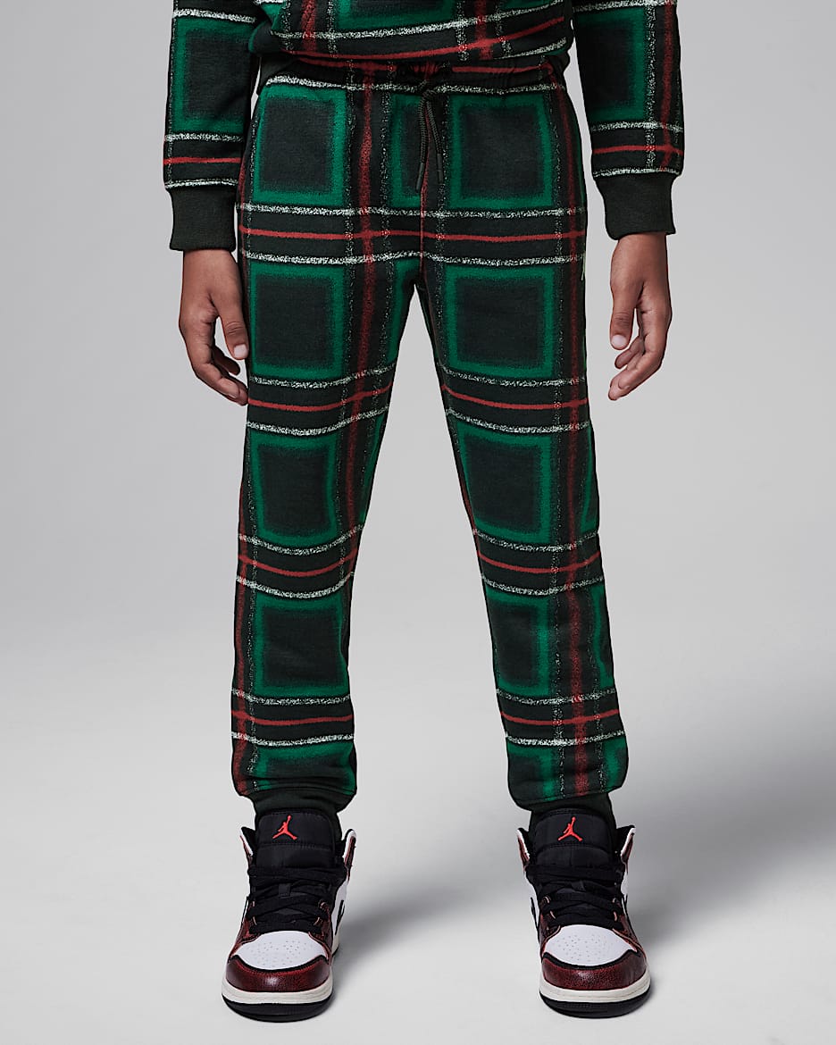 Pants de tejido Fleece para días festivos para niños talla pequeña Jordan Brooklyn Essentials - Negro