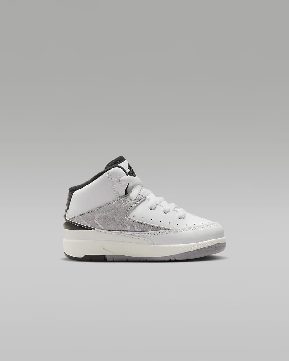 Jordan 2 Retro "Python" Baby/Toddler Shoes - White/Black/Sail/Fire Red