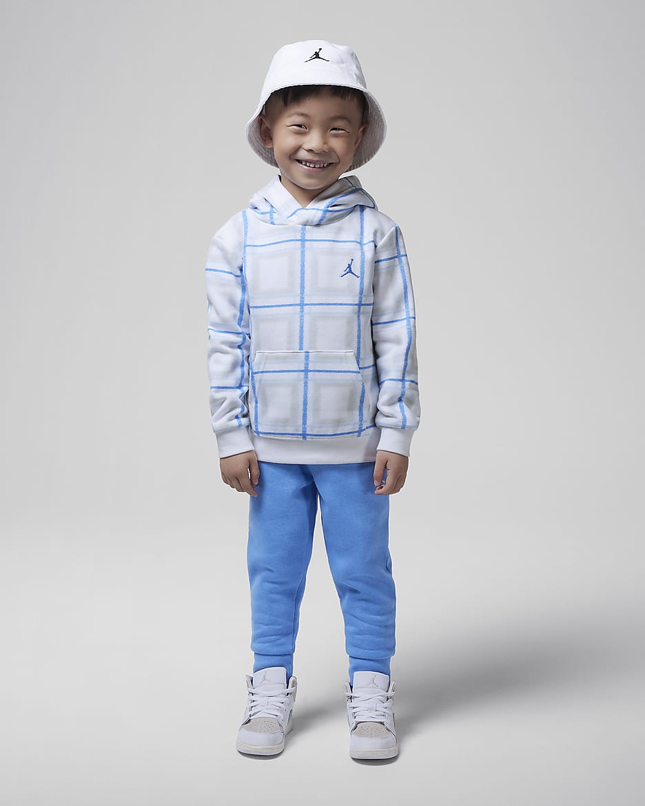 Conjunto de sudadera con gorro sin cierre para los días festivos de 2 piezas infantil Jordan Brooklyn Essentials - Azul leyenda