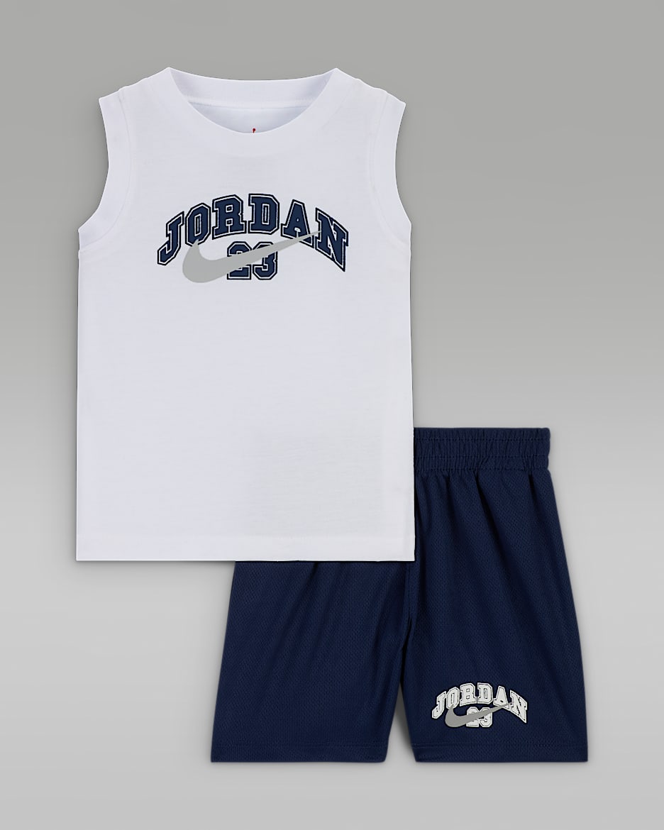 Conjunto de camiseta de tirantes y shorts MVP 23 para bebé (12-24 meses) Jordan - Azul marino medianoche