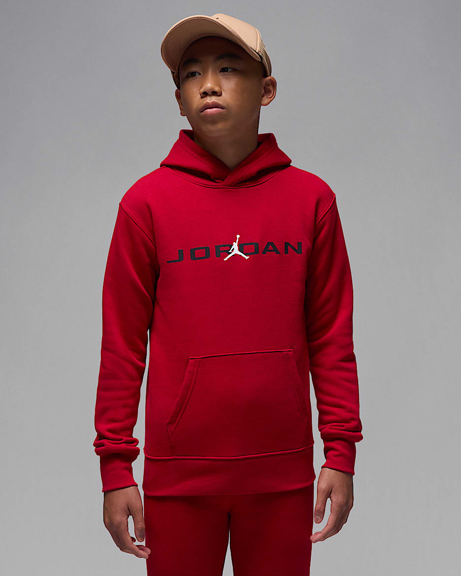 Felpa pullover con cappuccio Baseline Jordan – Ragazzo/a - Gym Red