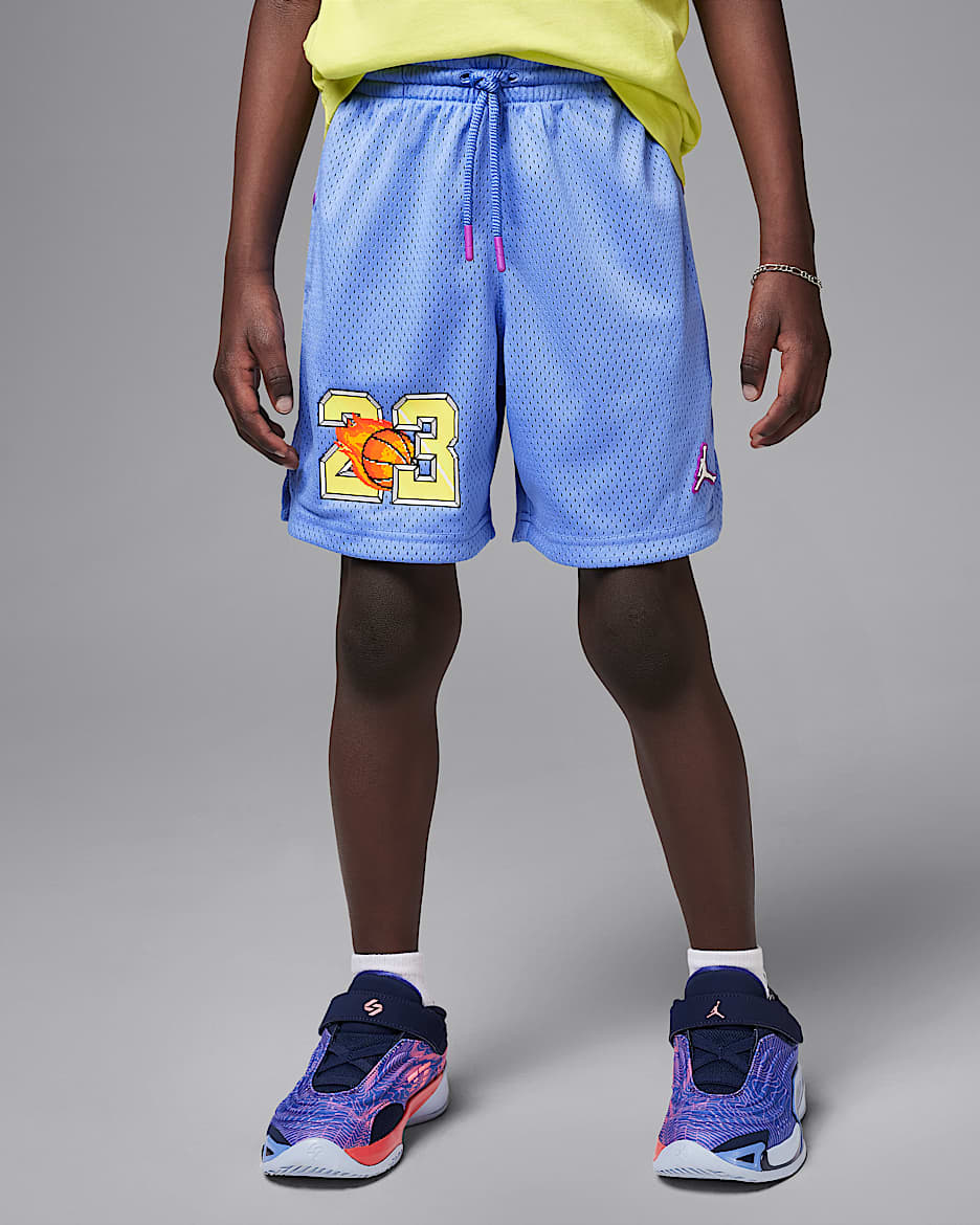 Shorts Flame Jordan Customized Air para niños talla pequeña - Royal pulso