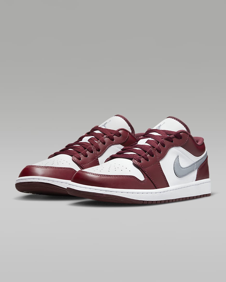 Air Jordan 1 Low Men's Shoes - Cherrywood Red/White/Cement Grey