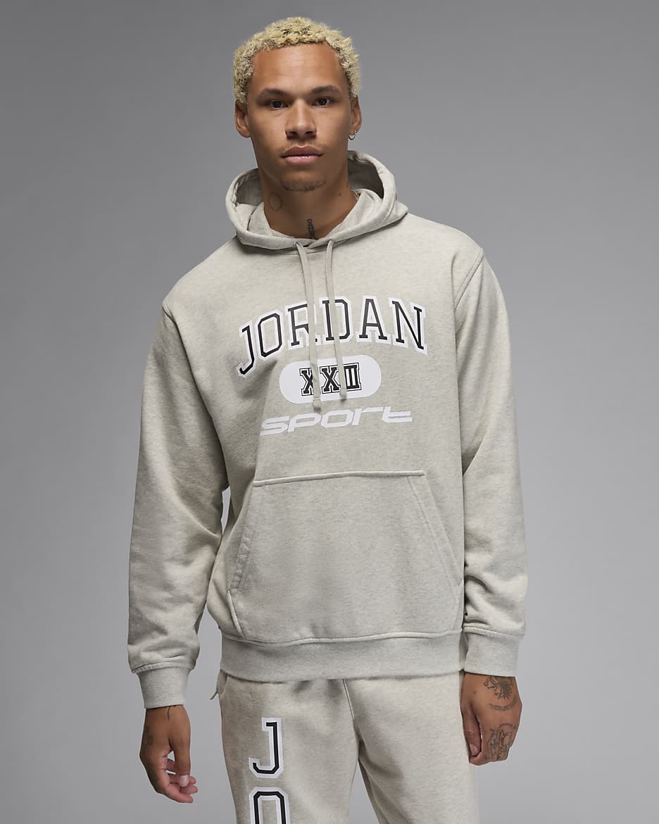 Jordan Sport Crossover Men's Dri-FIT Pullover Hoodie - Grey Heather/White