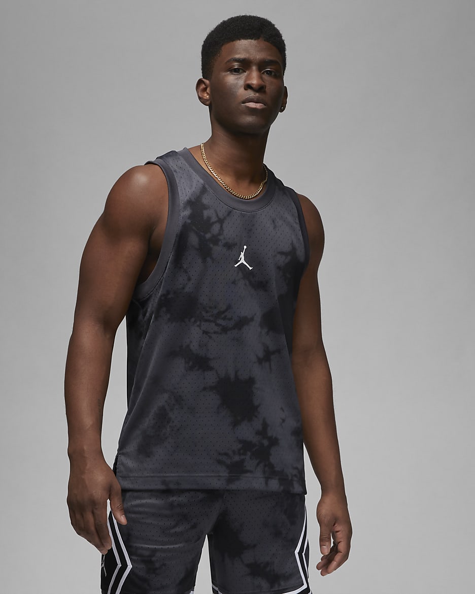 เสื้อแข่งตาข่ายผู้ชาย Jordan Dri-FIT Sport Breakfast Club - Dark Shadow/ขาว