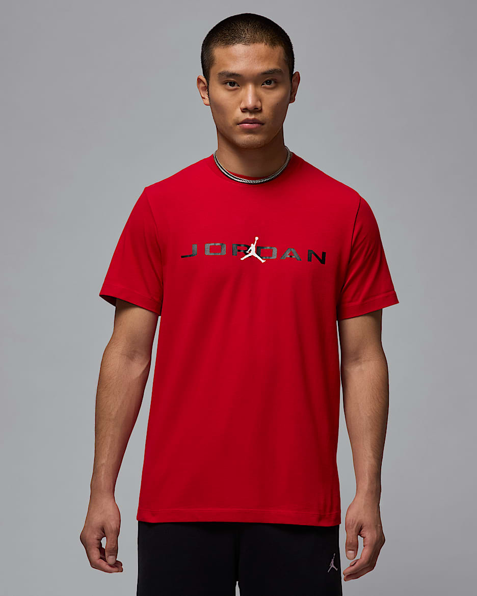 T-shirt Jordan Air - Uomo - Gym Red/Nero/Bianco