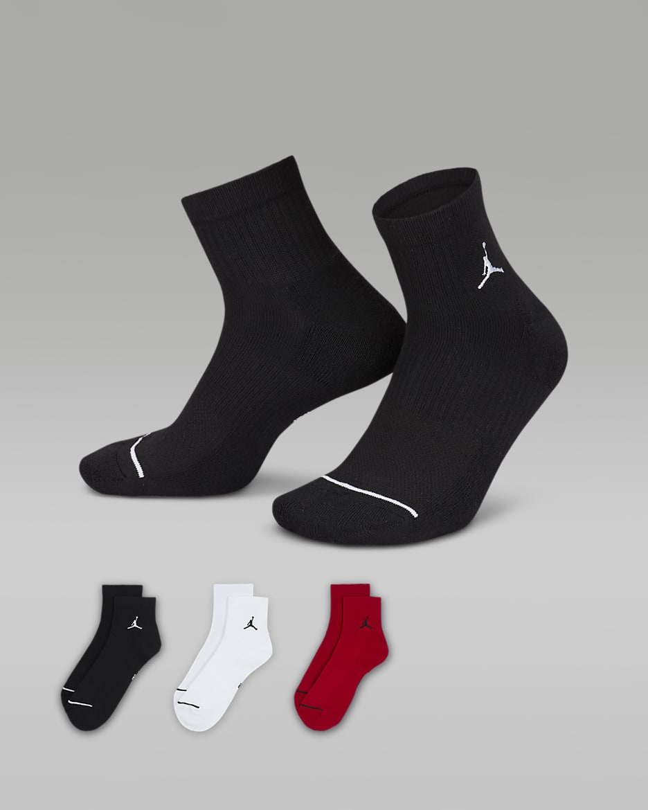 Jordan Everyday Ankle Socks (3 Pairs) - Multi-Colour