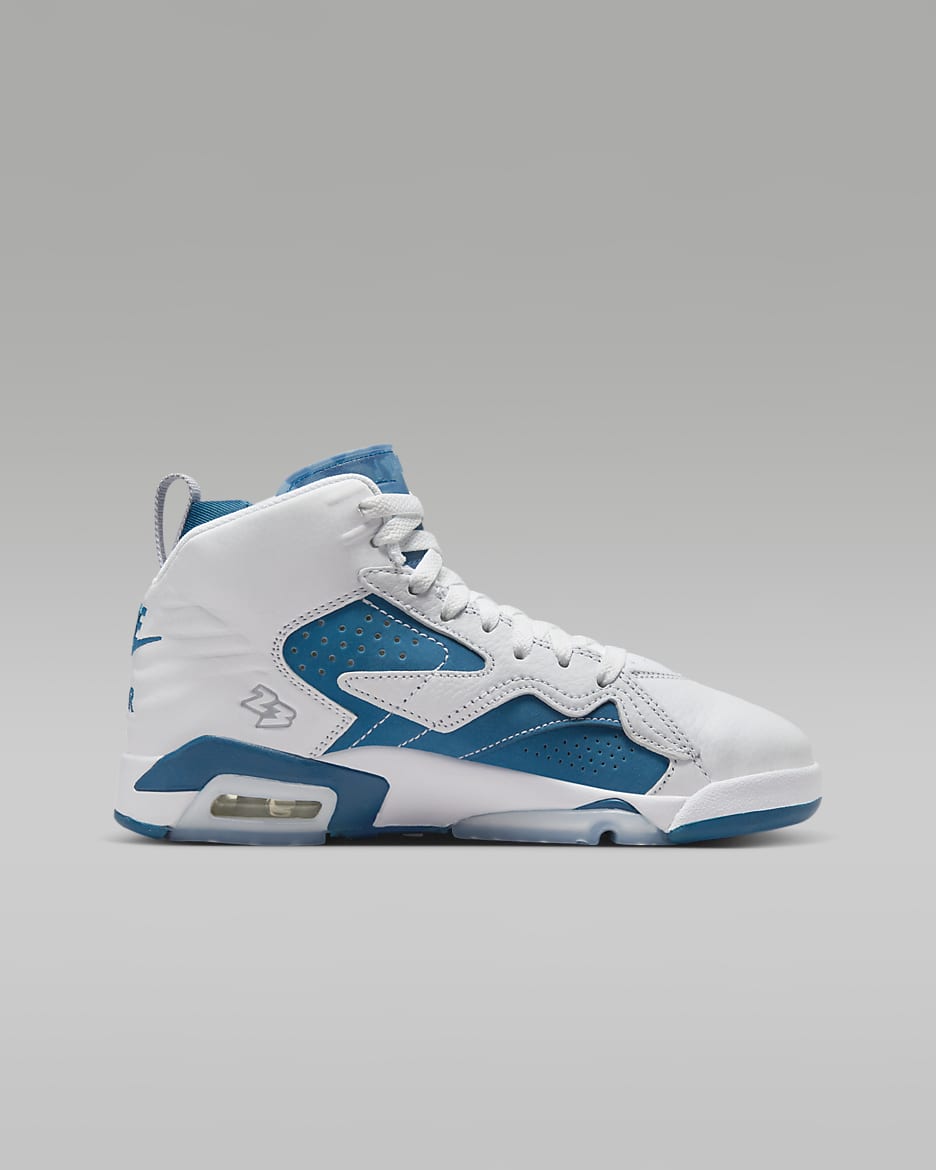 Scarpa Jumpman MVP – Ragazzo/a - Bianco/Wolf Grey/Industrial Blue