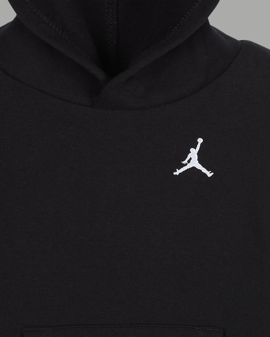 Completo in 2 pezzi con felpa pullover con cappuccio Jordan MJ Brooklyn Fleece – Bebè (12-24 mesi) - Nero