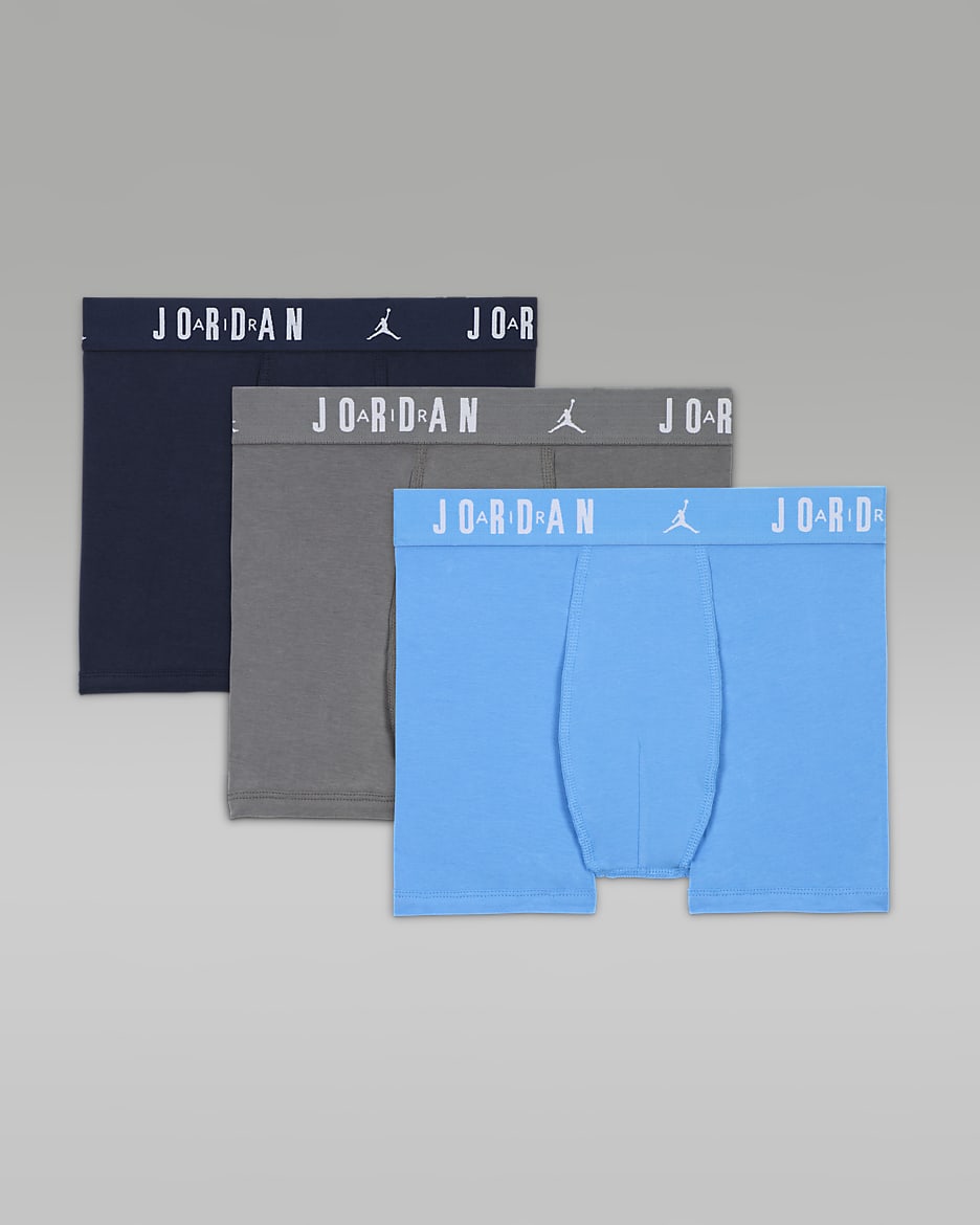 Jordan Dri-FIT Flight Essentials Older Kids' Boxer Briefs (3-Pack) - University Blue