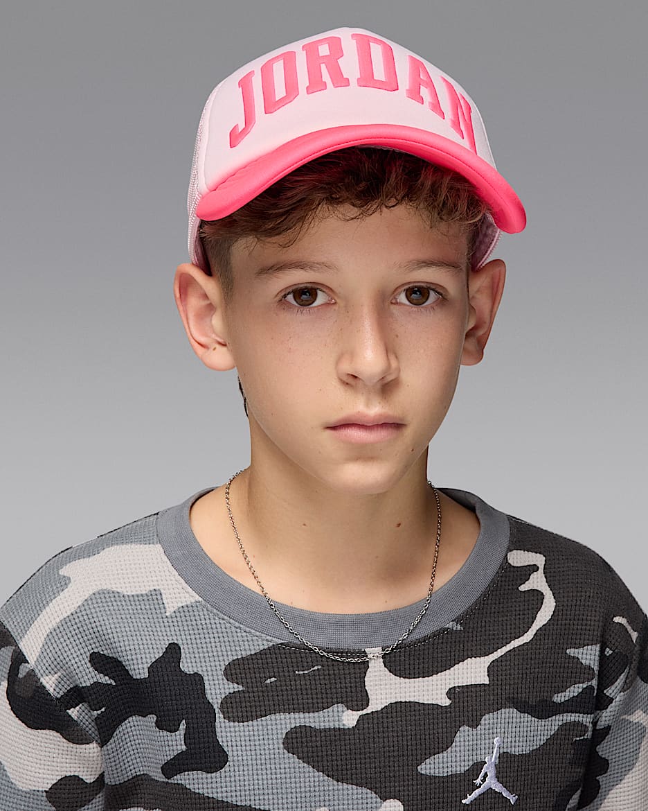 Cappello trucker in schiuma Jordan – Ragazzo/a - Hyper Pink