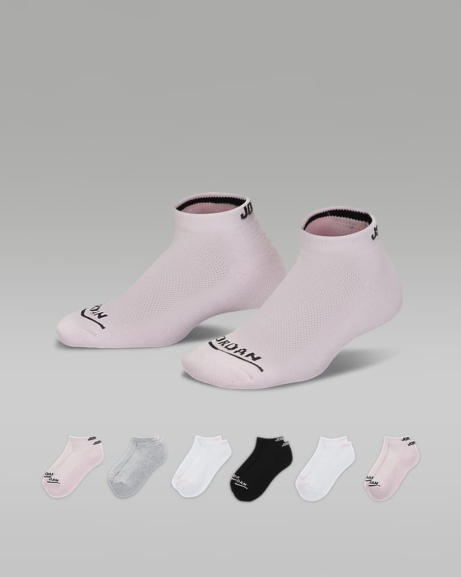 Jordan Big Kids' Legend No-Show Socks (6 Pairs) - Pink Foam