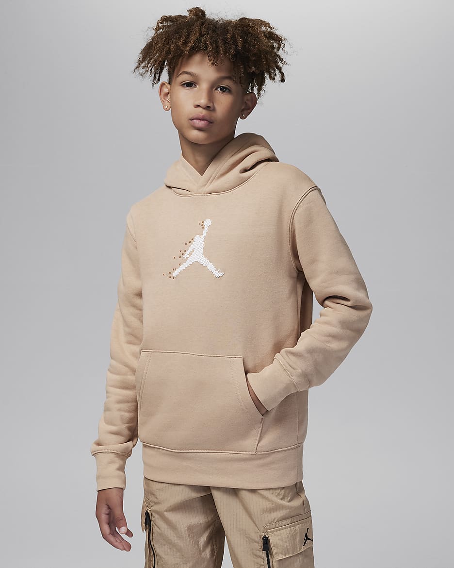 Jordan MJ Essentials Member Pullover Big Kids Hoodie - Hemp