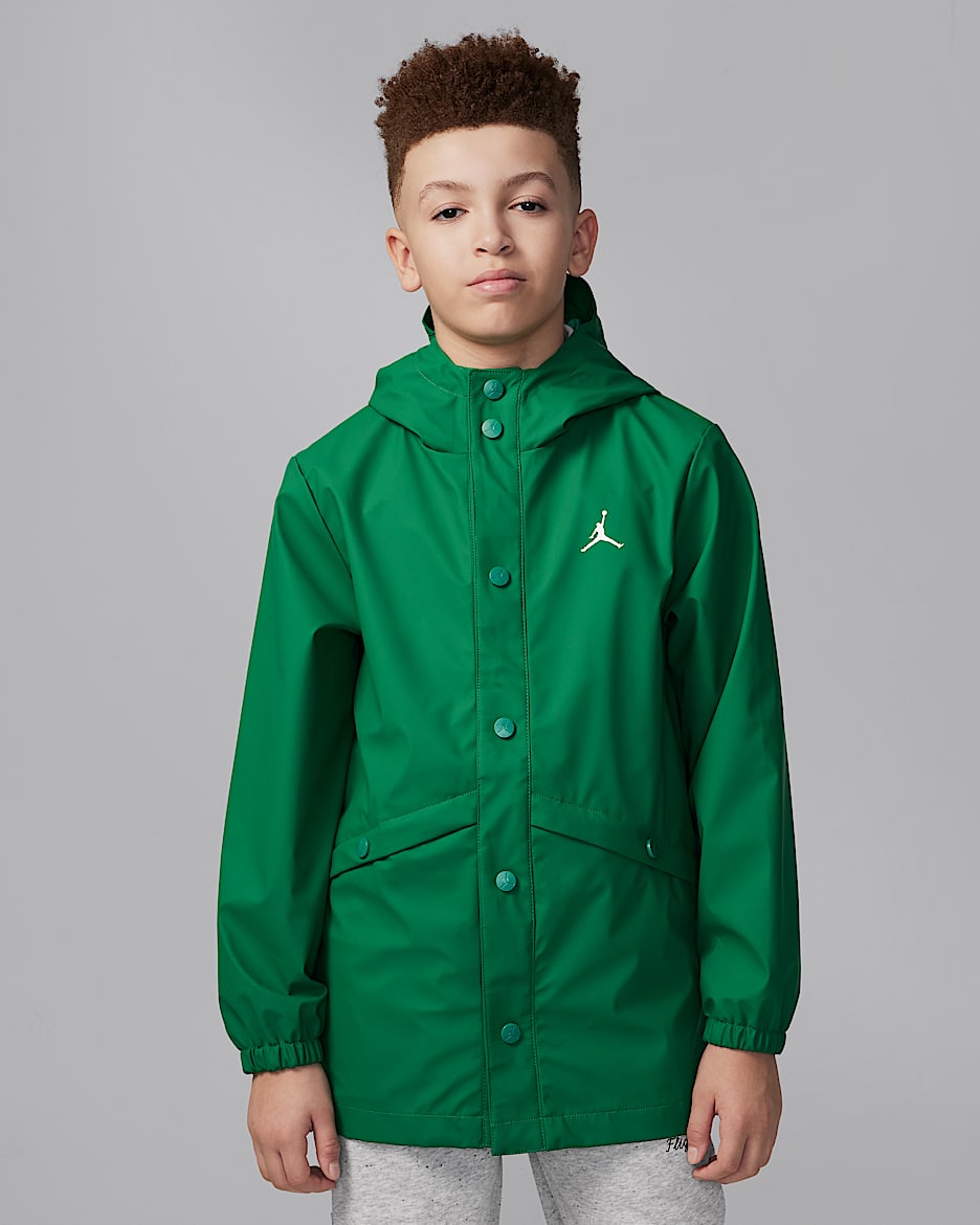 Jordan Big Kids' Rain Jacket - Pine Green