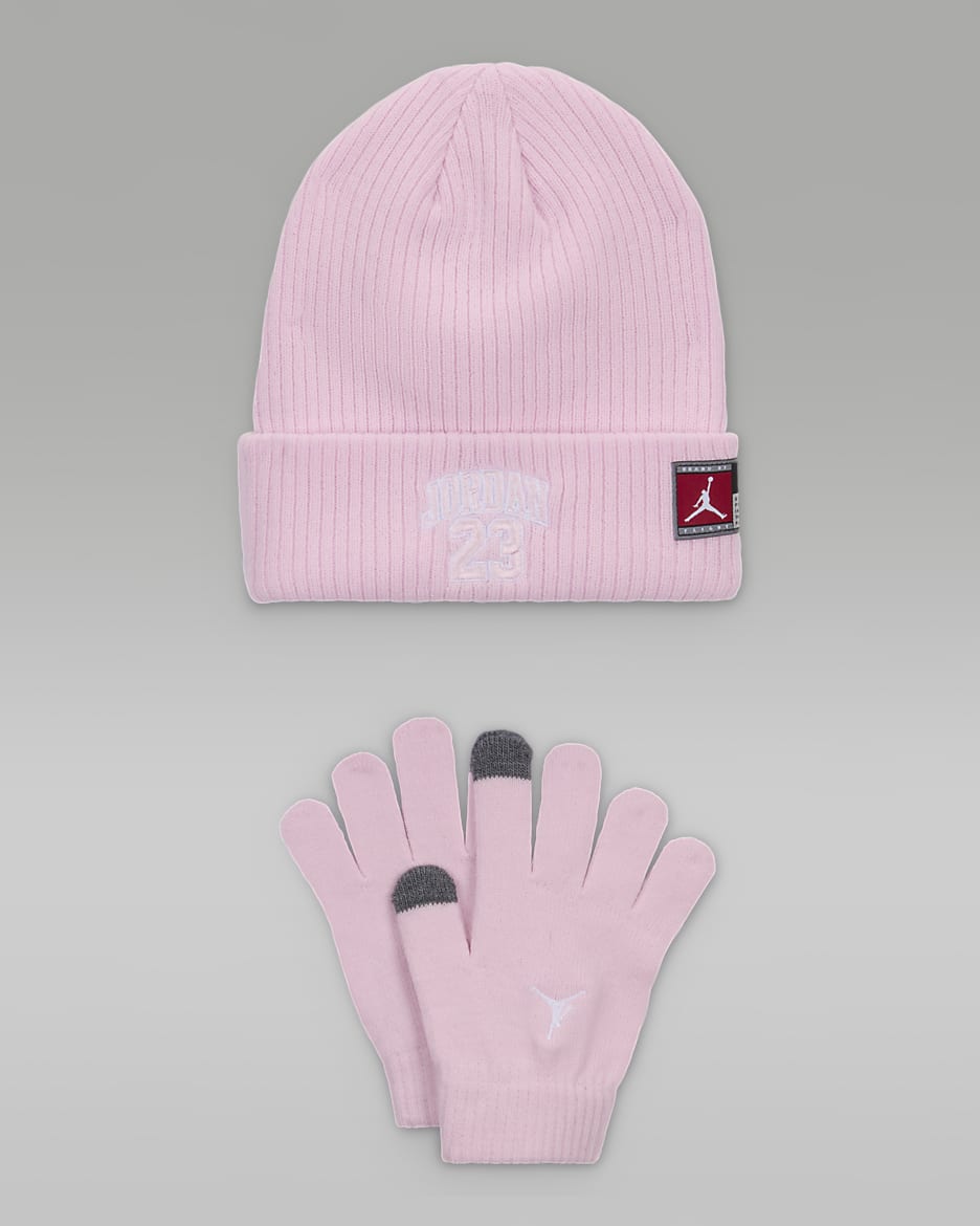 Jordan Big Kids' 2-Piece 23 Jersey Beanie Set - Pink Foam
