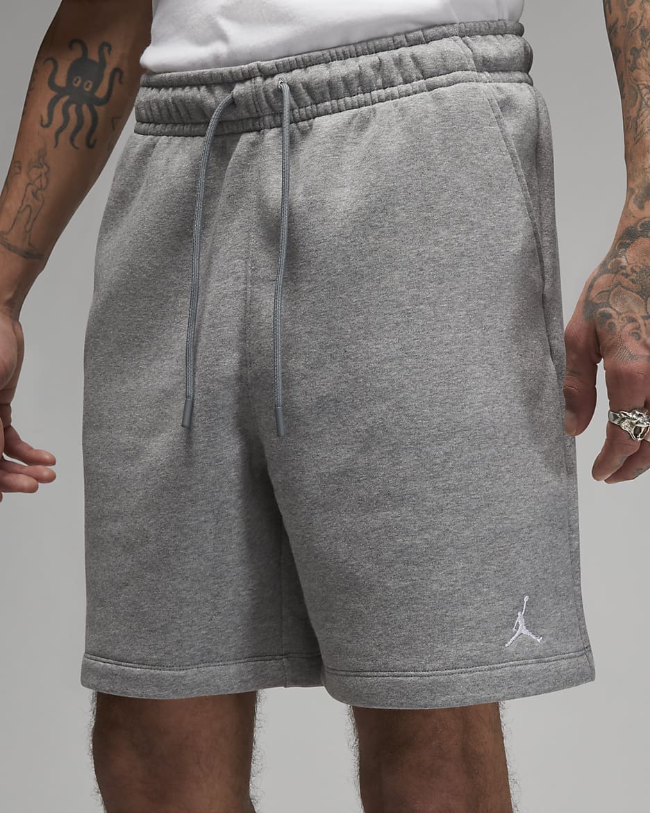 Short en tissu Fleece Jordan Brooklyn pour homme - Carbon Heather/Blanc